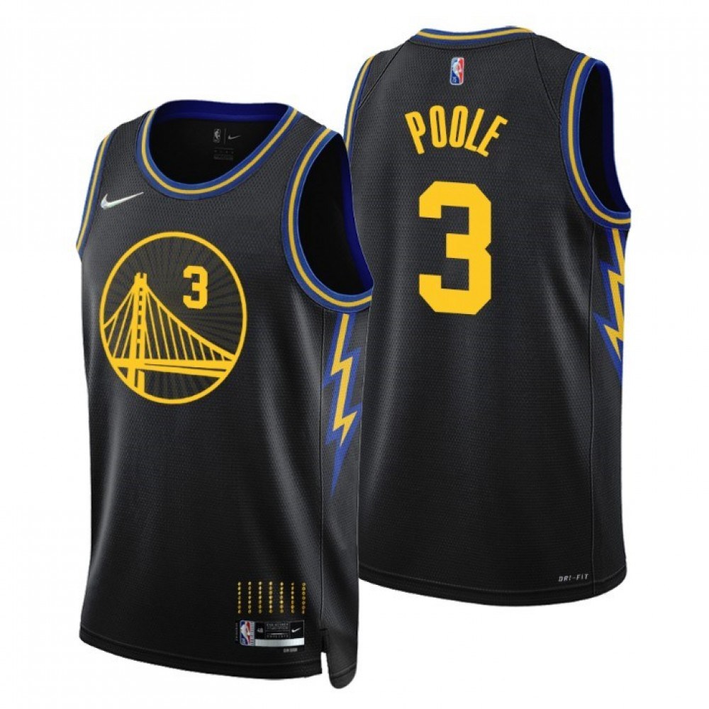 Men's Golden State Warriors Jordan Poole #3 Black 2021/22 Swingman Jersey - City Edition-Pro Kit Vault | Brand New 26/27 Sports Jerseys